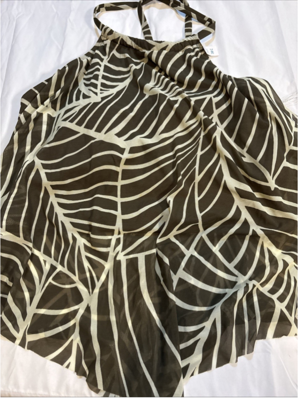 NEW Coco Reef 38C Palm Aura Mesh Ruffle Bra Sized Underwire Tankini Top Green